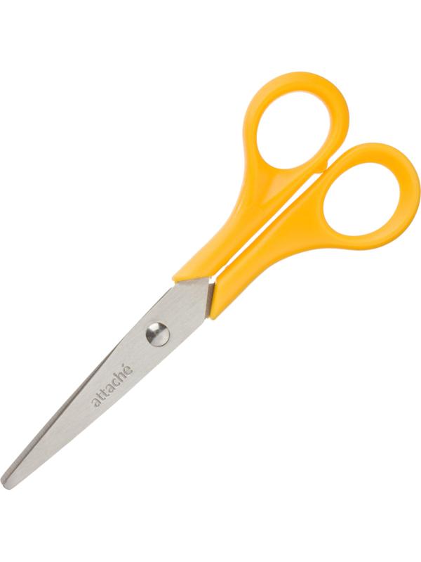 Ножницы Attache 150 мм с пластиковыми ручками, цвет желтый