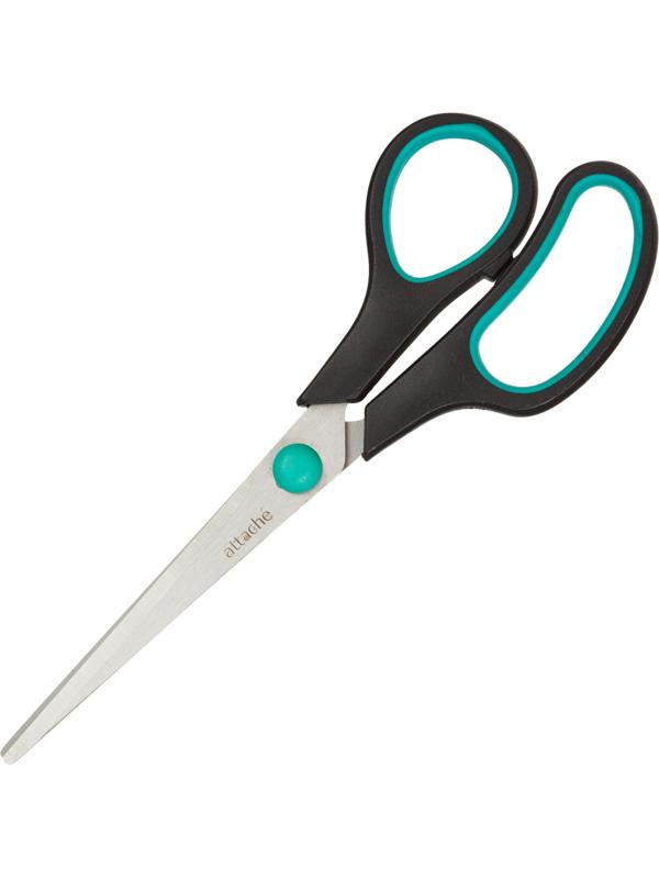 Ножницы Attache 169 мм с пласт.прорезин. руч. Attache, цвет зелен/черн