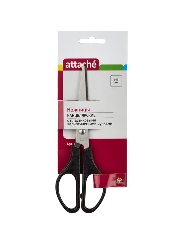 Ножницы Attache 169 мм с пластик. симметричными ручками, цвет черный