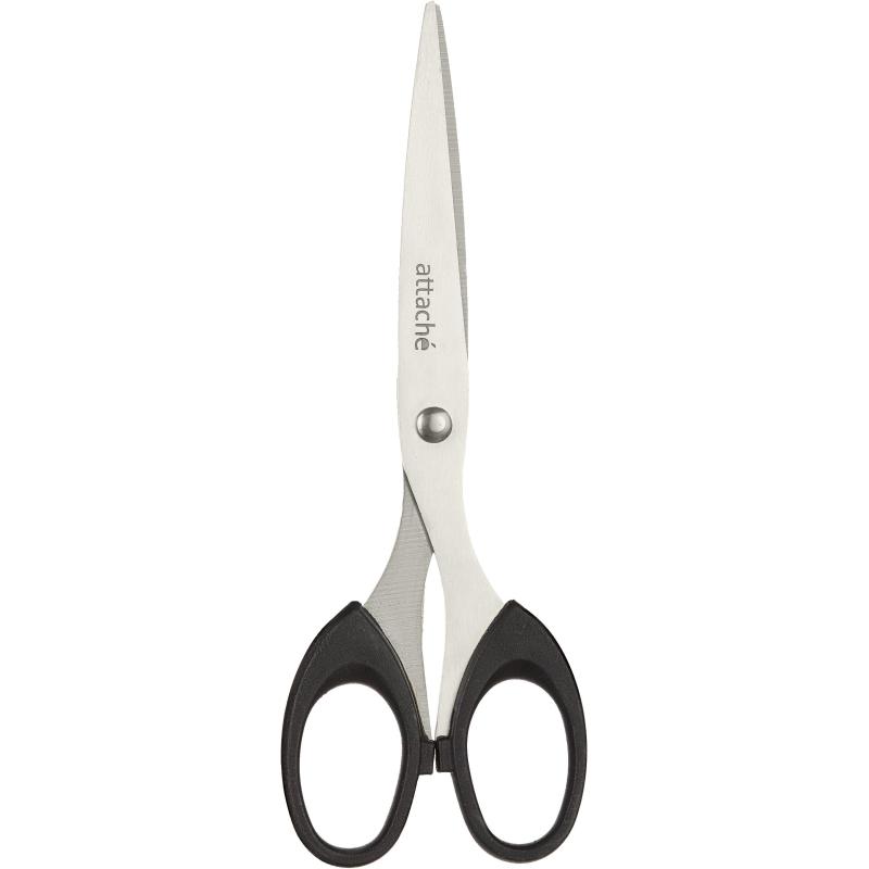 Ножницы Attache 169 мм с пластик. эллиптическими ручками,цвет черный