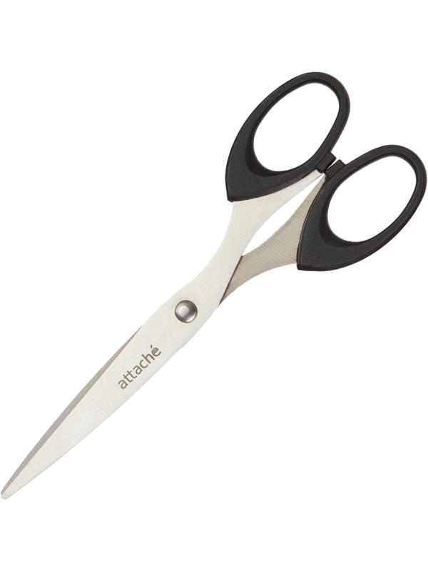 Ножницы Attache 169 мм с пластик. эллиптическими ручками,цвет черный