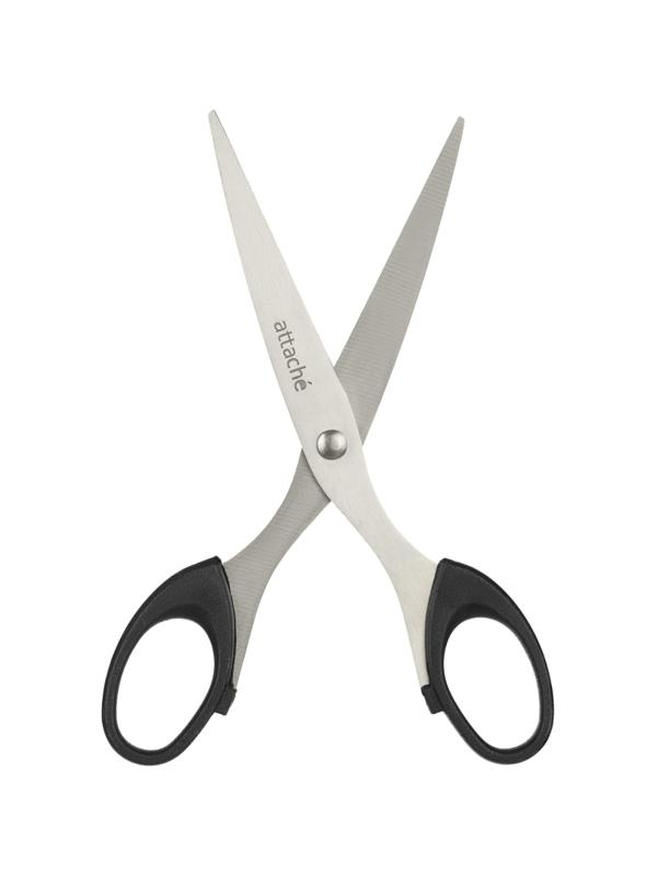 Ножницы Attache 169 мм с пластик. эллиптическими ручками,цвет черный