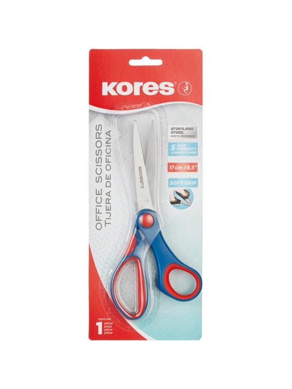 Ножницы Kores Softgrip 170 мм с пласт.прорезин.анатом.руч.цв.вассорт