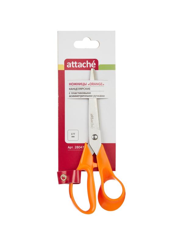 Ножницы Attache Orange 177 мм с пластик. эллиптическими ручками,цвет