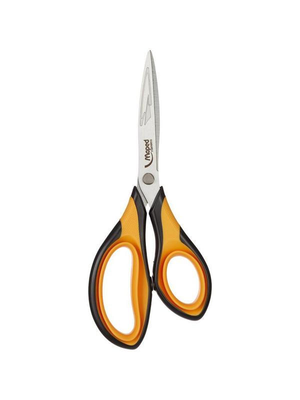 Ножницы Maped ULTIMATE 180мм,двойное мягкое покр.колец, оранж/черн,695510
