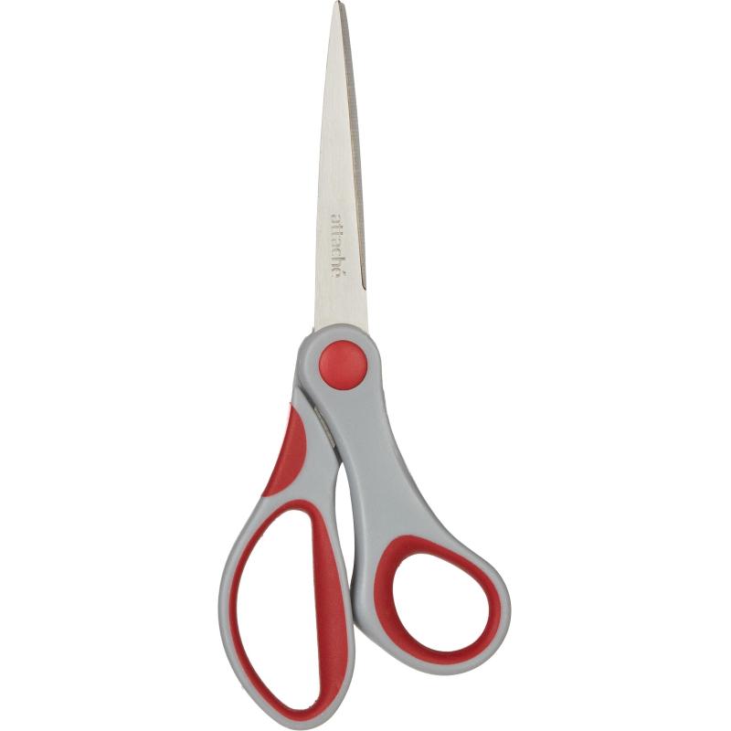 Ножницы Attache 180 мм с пласт.прорезинен.эллипт.ручками,цвет вассорт