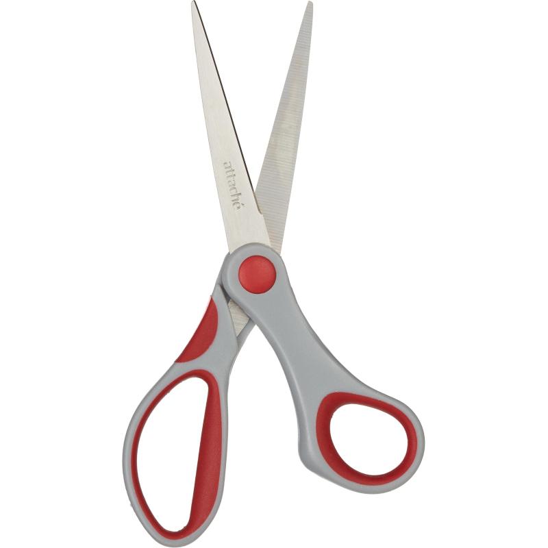 Ножницы Attache 180 мм с пласт.прорезинен.эллипт.ручками,цвет вассорт