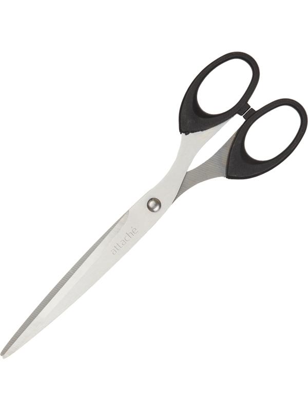 Ножницы Attache 190 мм с пластик. эллиптическими ручками, цвет черный