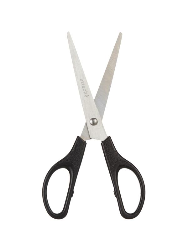 Ножницы Attache 180 мм с пластик. эллиптическими ручками, цвет черный