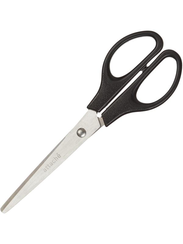 Ножницы Attache 180 мм с пластик. эллиптическими ручками, цвет черный