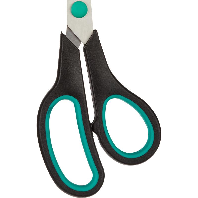 Ножницы Attache 195 мм с пласт.прорезин.ручками,цвет бирюзовый/черный