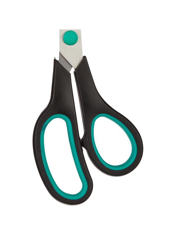 Ножницы Attache 195 мм с пласт.прорезин.ручками,цвет бирюзовый/черный