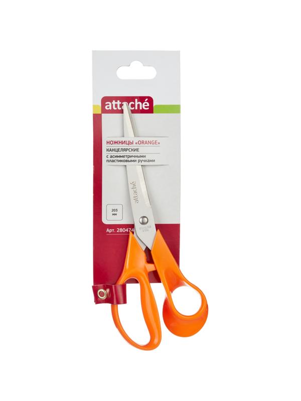 Ножницы Attache Orange 203 мм с пластиковыми эллиптическими ручками