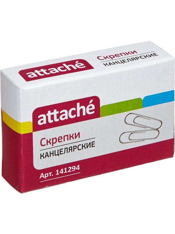 Скрепки Attache никелированные, 22 мм, негофрированные, 100 шт/уп