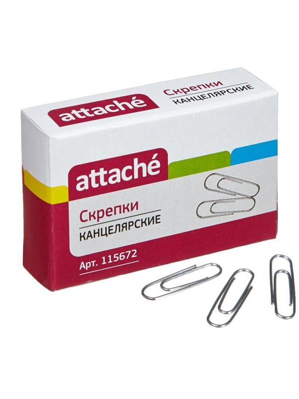 Скрепки Attache оцинкованные,28 мм,негофрированные,100 шт/уп