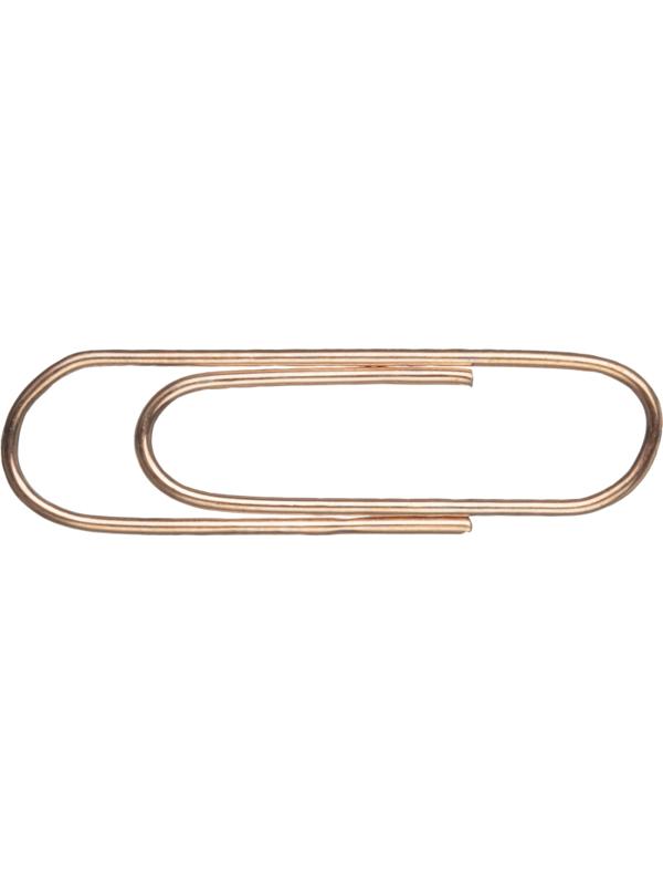 Скрепки ICO омедненные, 28 мм, негофрированные, золотистые, 100 шт/уп