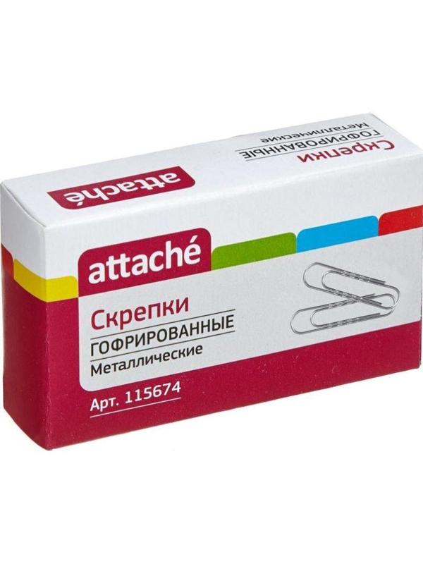 Скрепки Attache  металлические без. покрытия,50 мм,гофрированные,50шт/уп