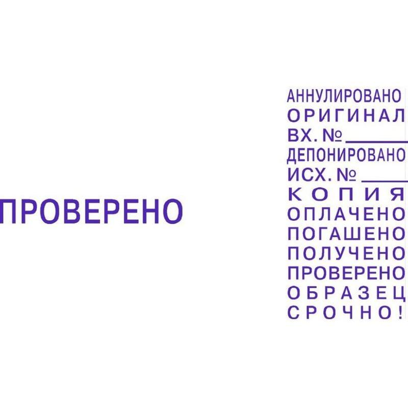 Штамп стандартный с 12 бух.терминами 4мм S220/W (аналог 4822)Colop