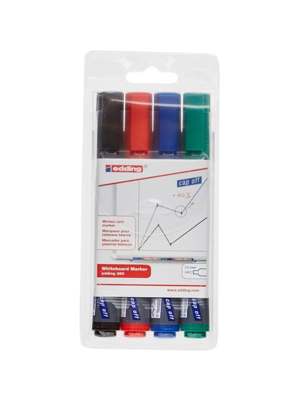 Набор маркеров для белых досок EDDING e-360/4S набор 1,5-3 мм