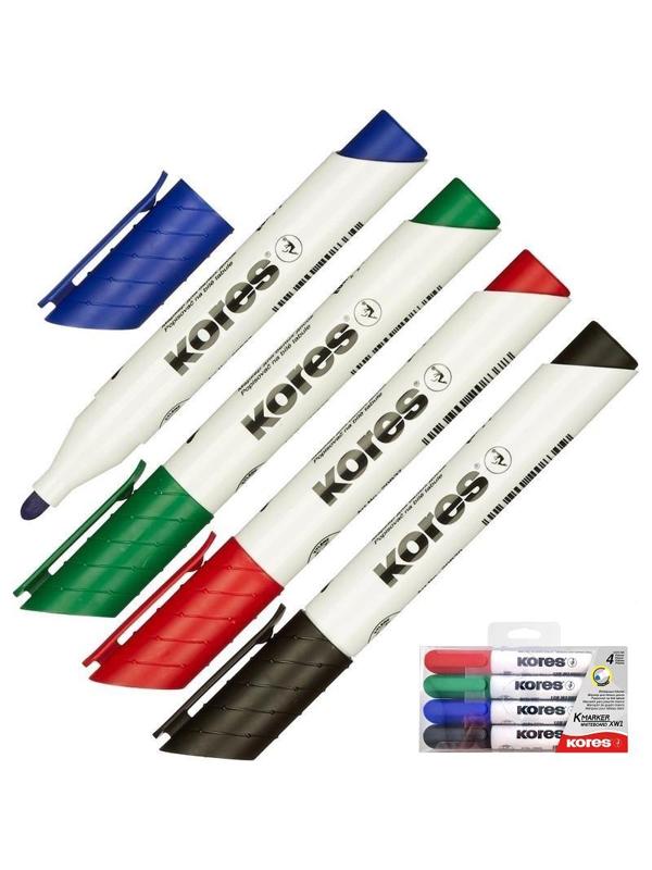 Набор маркеров для белых досок KORES 3мм 4шт/уп '20843