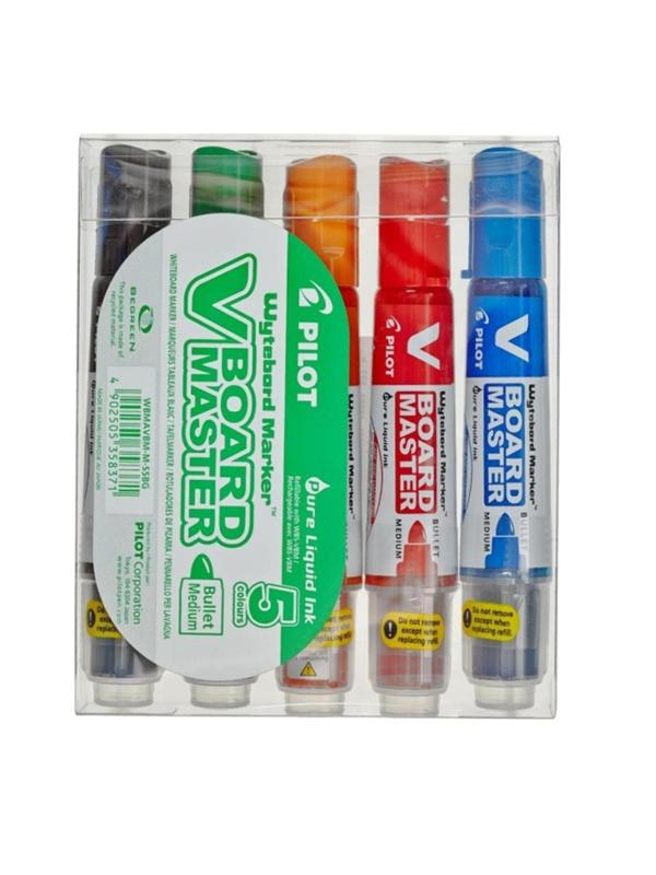 Набор маркеров для белых досок PILOT WBA-VBM-M-S5 набор 5цв