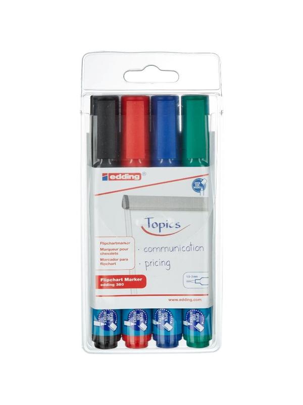 Маркер для флипчартов по бумаге (флипчарт) EDDING E-380/4 s 4шт./уп