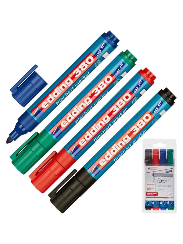 Маркер для флипчартов по бумаге (флипчарт) EDDING E-380/4 s 4шт./уп