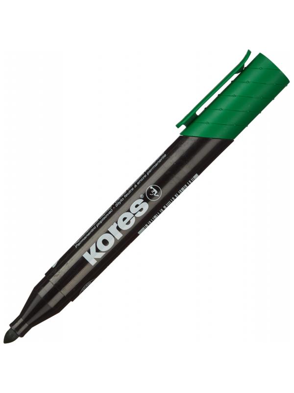 Маркер перманентный KORES зеленый 1,5-3мм круглый наконечник 20935