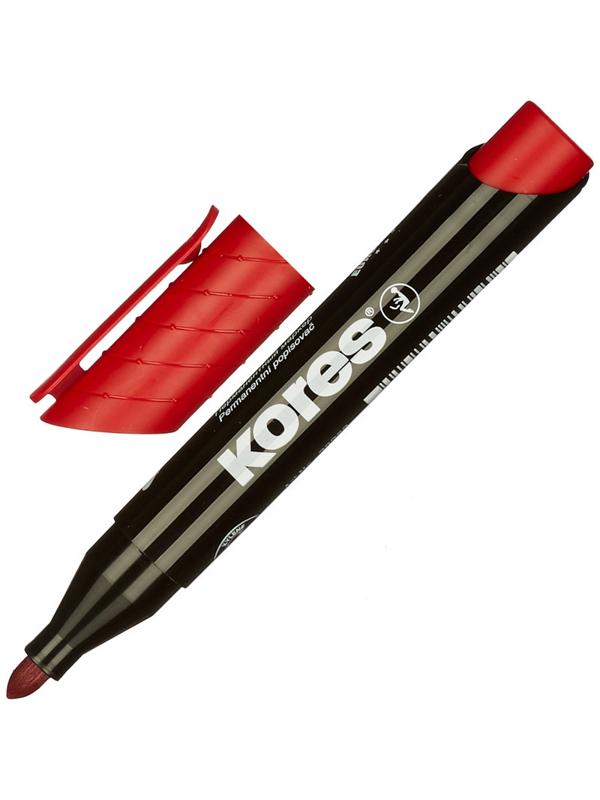 Маркер перманентный KORES красный 1,5-3мм круглый наконечник 20937