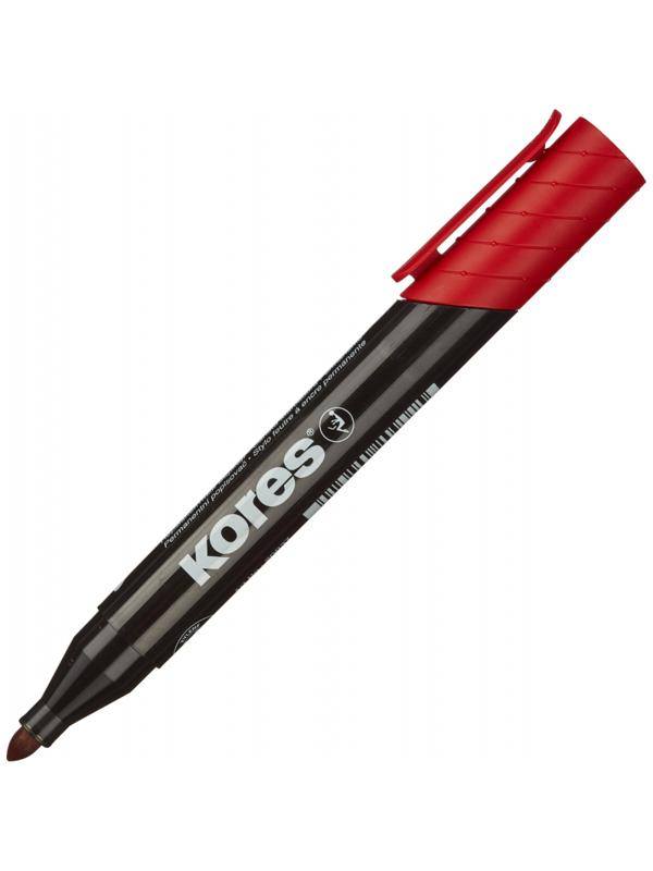 Маркер перманентный KORES красный 1,5-3мм круглый наконечник 20937
