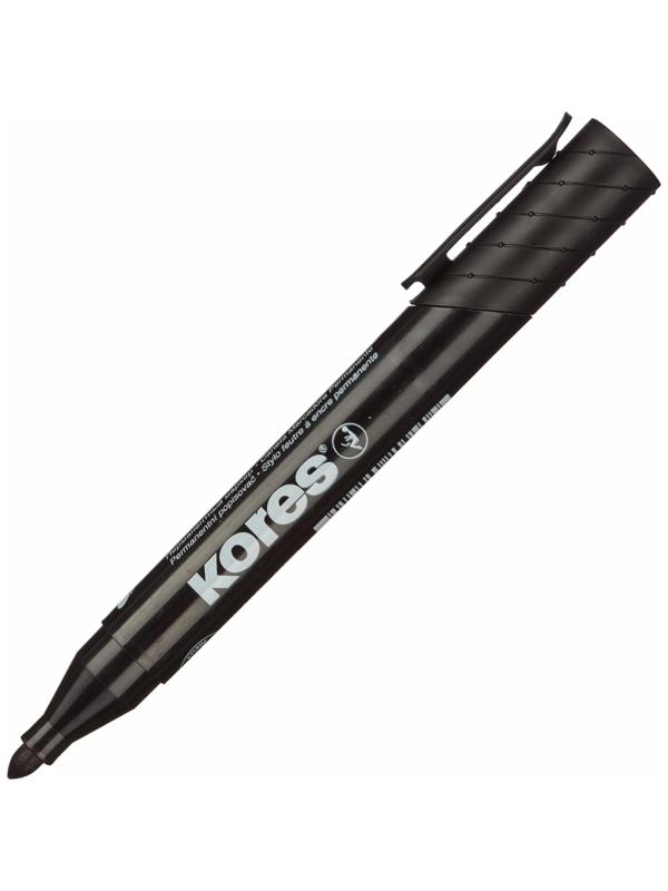 Маркер перманентный KORES черный 1,5-3мм круглый наконечник 20930