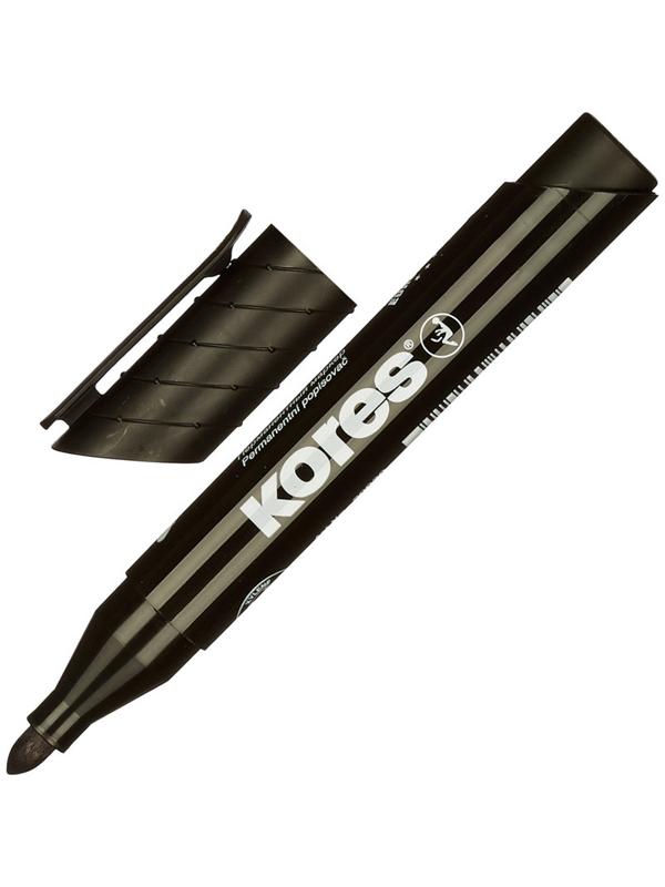 Маркер перманентный KORES черный 1,5-3мм круглый наконечник 20930