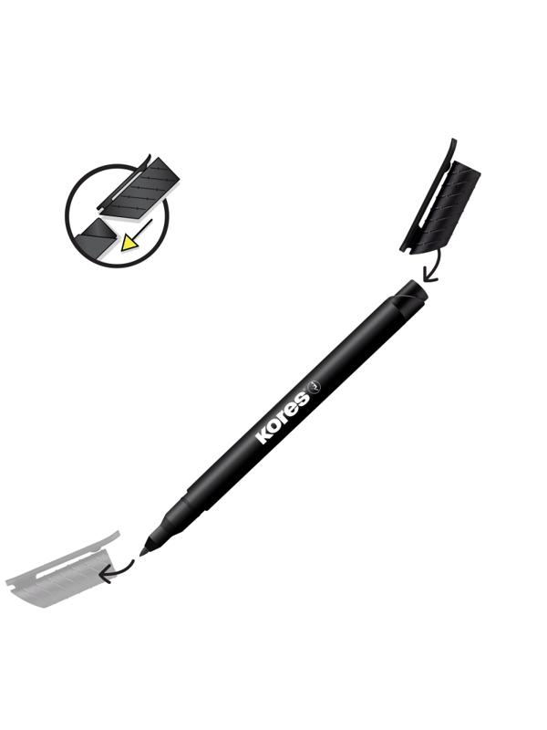 Маркер перманентный KORES синий 1 мм