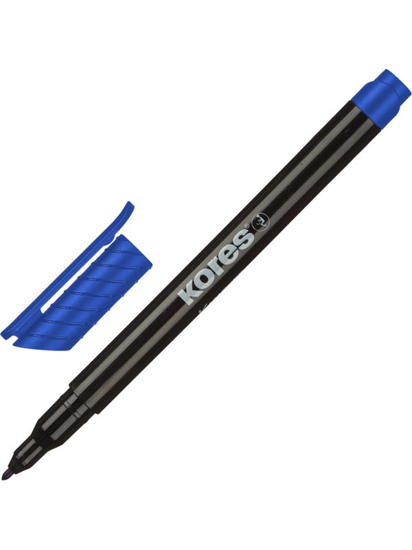 Маркер перманентный KORES синий 1 мм