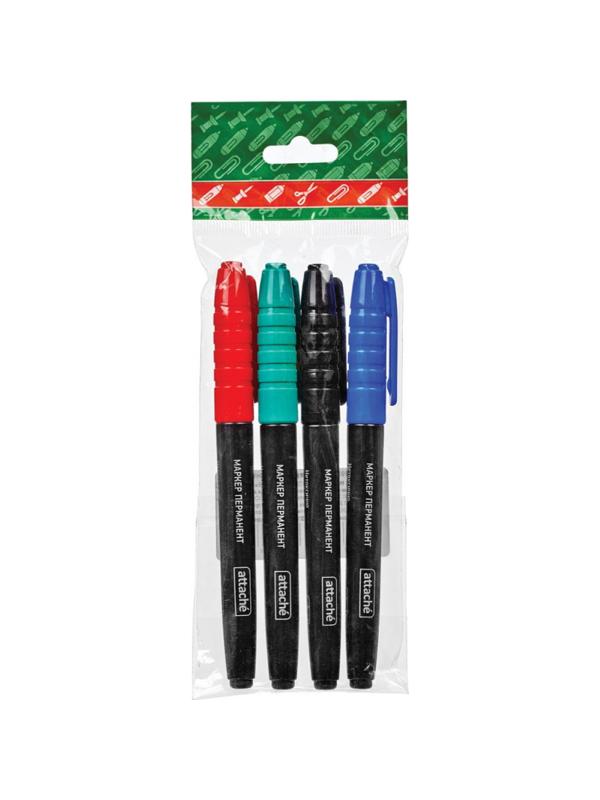 Набор маркеров перманентных ATTACHE 1,5-3мм. набор 4цв