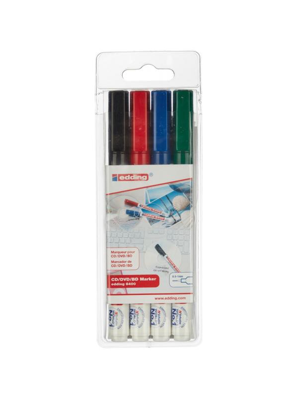 Набор маркеров для CD EDDING E-8400/4S 0,5-1 мм, 4 штуки