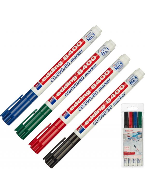 Набор маркеров для CD EDDING E-8400/4S 0,5-1 мм, 4 штуки