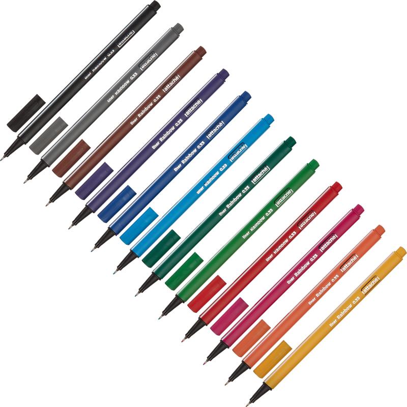 Линер Attache Rainbow 12цв/набор 0,33 мм трехгран.корпус