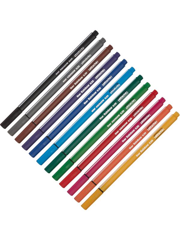 Линер Attache Rainbow 12цв/набор 0,33 мм трехгран.корпус