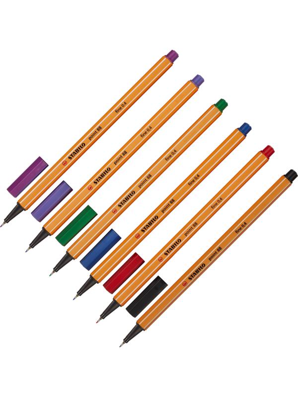 Линер STABILO Point 88/6 0,4мм набор 6цв. Германия
