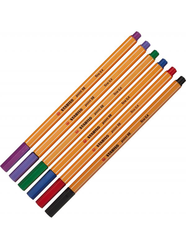 Линер STABILO Point 88/6 0,4мм набор 6цв. Германия