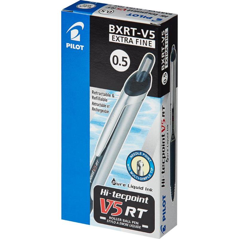 Роллер PILOT BXRT-V5 авт. рез.манжет жидкие чернила 0.25мм черный