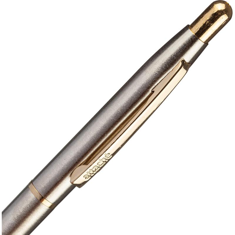 Ручка шариковая автоматическая Attache 4007CN метал.корпус, сталь GT