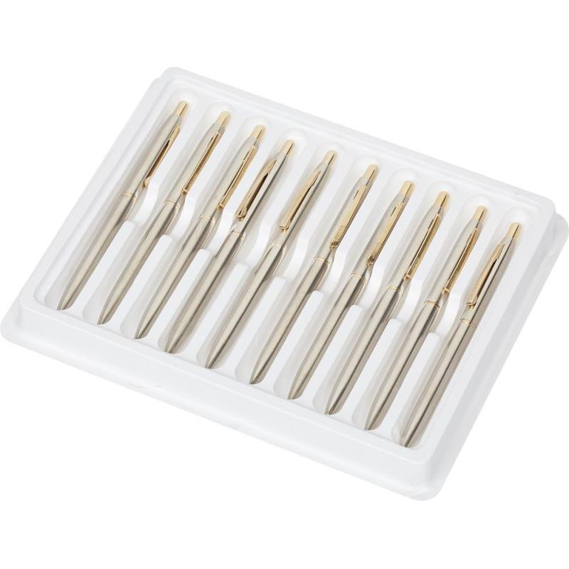 Ручка шариковая автоматическая Attache 4007CN метал.корпус, сталь GT