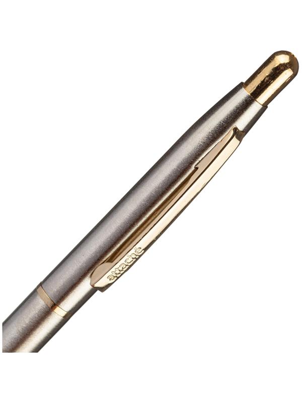 Ручка шариковая автоматическая Attache 4007CN метал.корпус, сталь GT