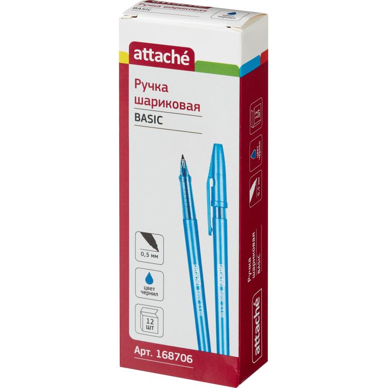 Ручка шариковая неавтоматическая Attache Basic 0,5мм маслян.синий Россия