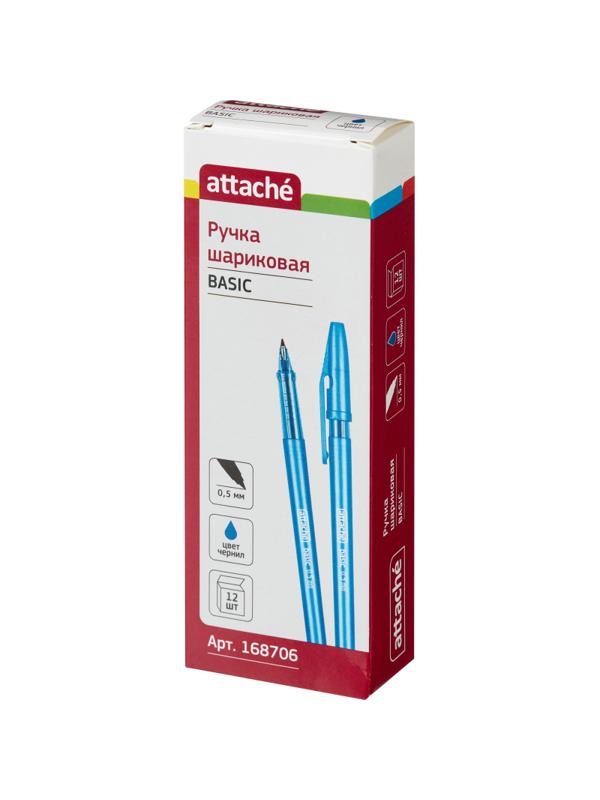 Ручка шариковая неавтоматическая Attache Basic 0,5мм маслян.синий Россия