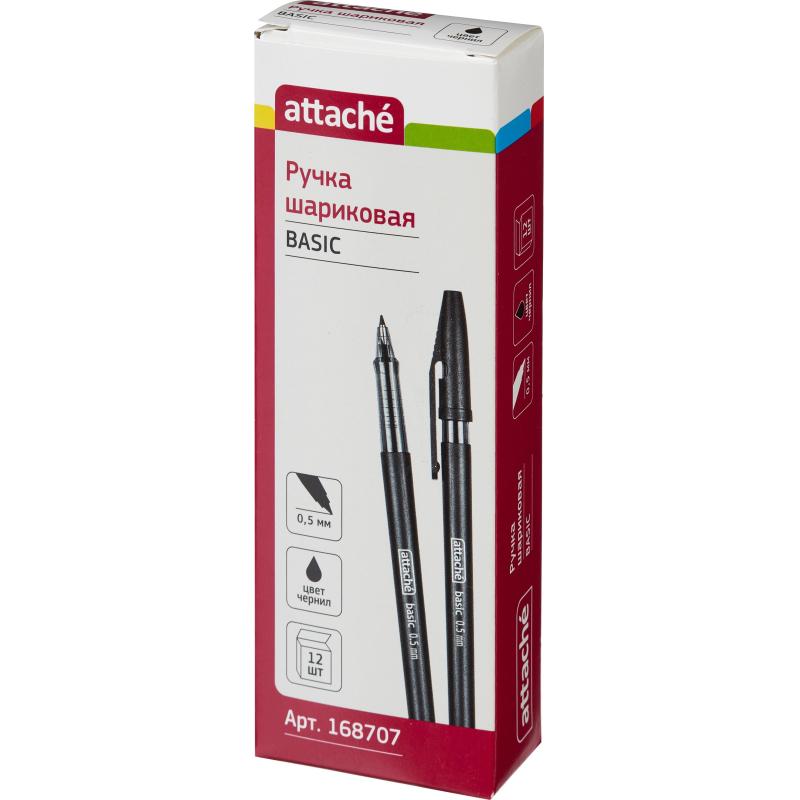 Ручка шариковая неавтоматическая Attache Basic 0,5мм маслян.черный Россия
