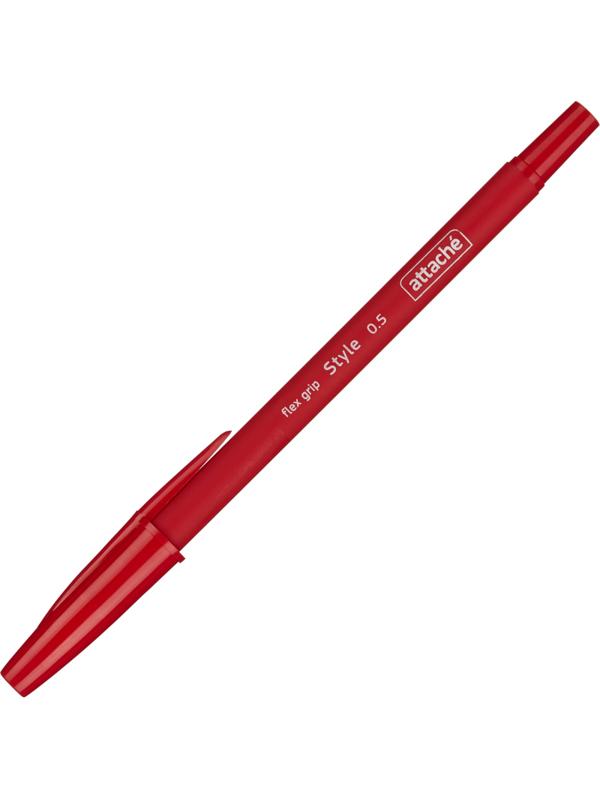 Ручка шариковая неавтоматическая Attache Style 0,5мм прорез.корп.красн ст