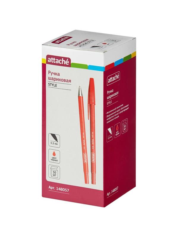 Ручка шариковая неавтоматическая Attache Style 0,5мм прорез.корп.красн ст